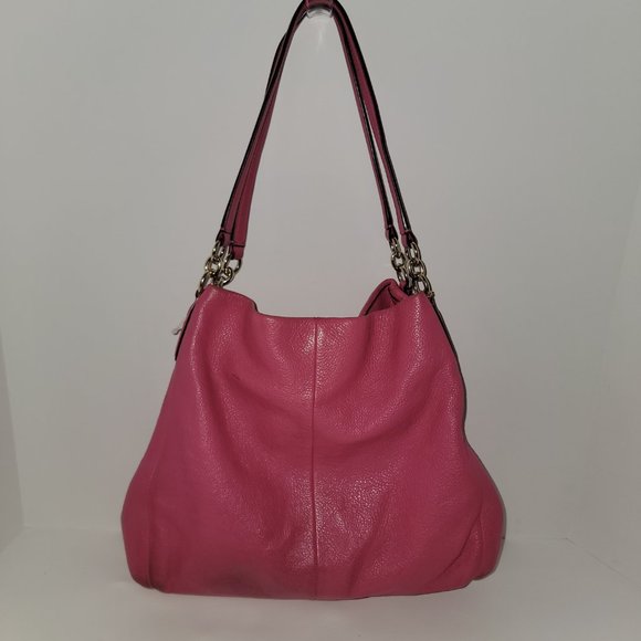 Coach Dahila Pink Leather Phoebe Edie Shoulder Bag RARE 35723 Barbie Barbiecore. - Picture 7 of 11